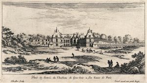 Veuë de l'entrée du Chasteau de Gros-Bois a six lieues de Paris.