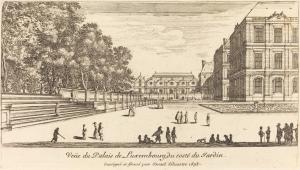 117.10 renvoi vers 54.2 Veüe du Palais de Luxembourg, du costé du Jardin.H : 112 L : 198 - 
 Faucheux : 117.10  Baré : N° 32