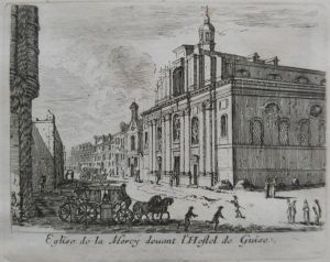124.1 renvoi vers 55.8 Eglise de la Mercy devant l'Hostel de Guise. (Rue du Chaume.)L : 113 H : 90 
 Faucheux : 124.1  Baré : N° 95