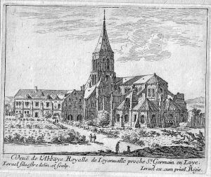 Veuë de l'Abbaye Royalle de Ioyanualle proche St. Germain en Laye.