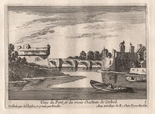 202.1 renvoi vers 58.5 Veüe du Pont, et du vieux Chasteau de CorbeilL : 156 H : 114 
 Faucheux : 202.1  Baré : N° 226