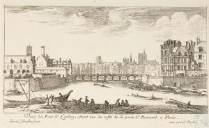 Veuë du Pont St Landry, estant veu du coste de la porte S.t Bernard à Paris.