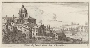 Veue de sainct Jean des Florentins. (A Rome, du côté du Tibre.)