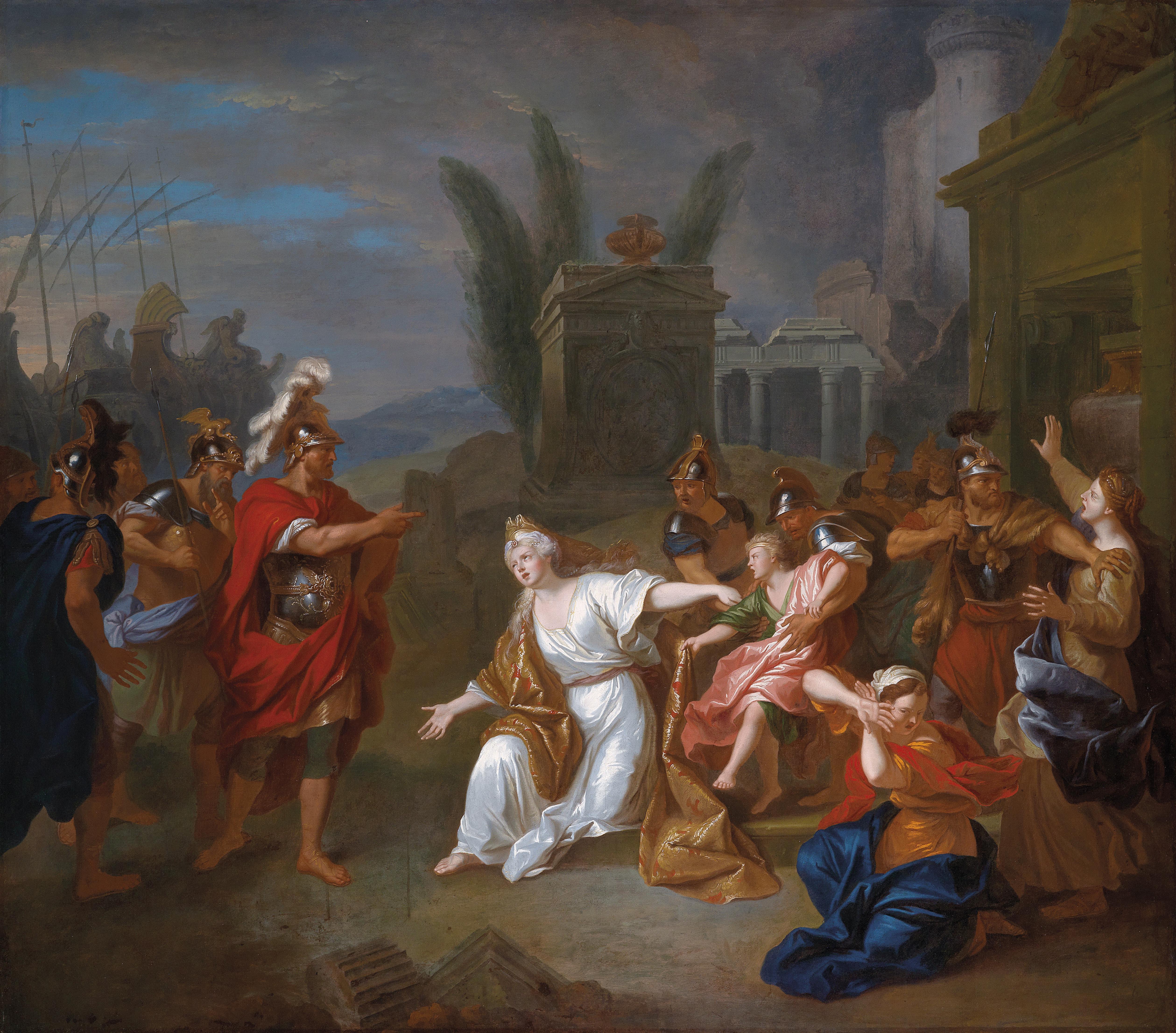 Ulysse arrache à Andromaque l'enfant Astyanax par Louis de Silvestre