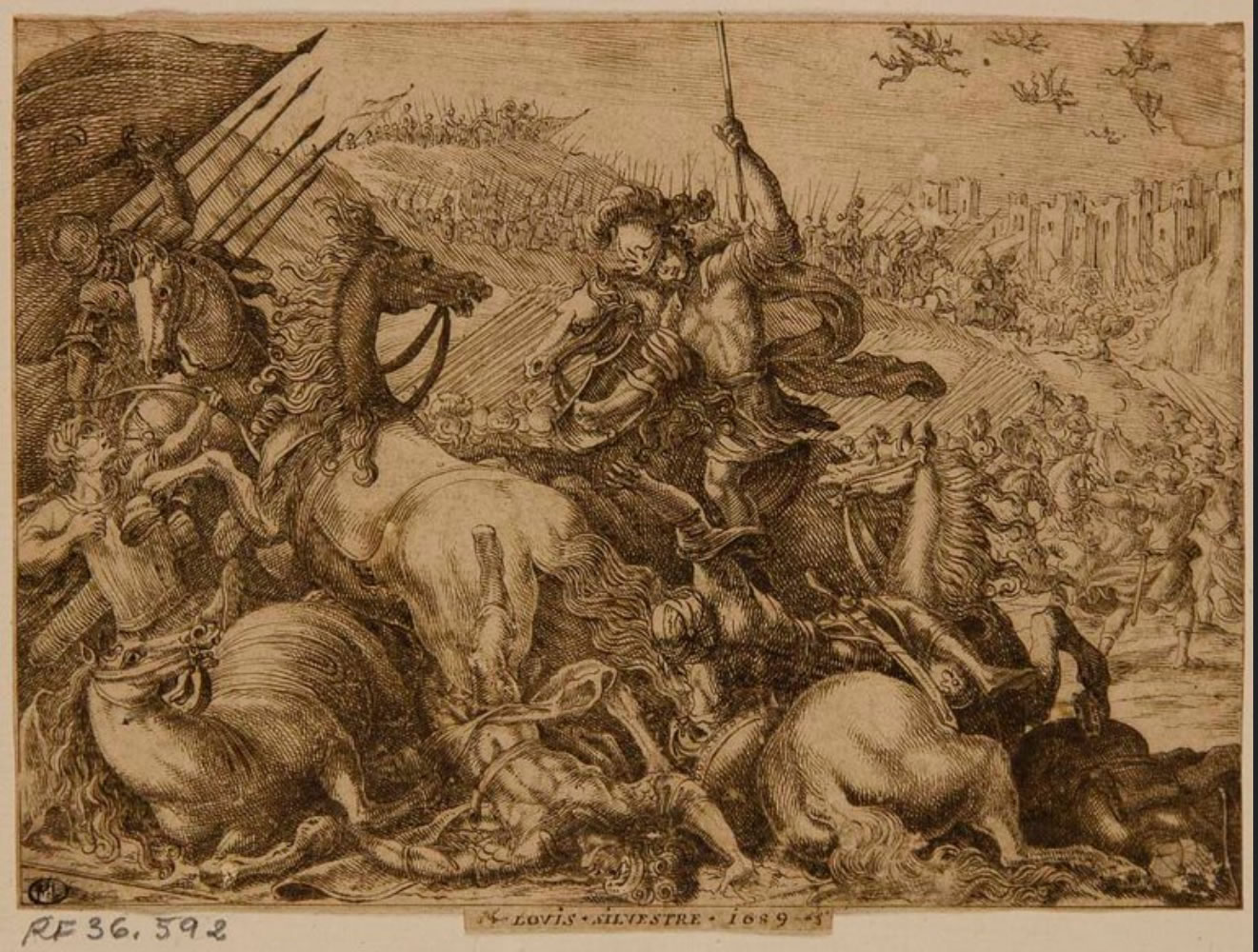 Combat de cavalerie au XVIè siècle par Louis de Silvestre
