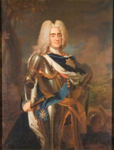 Auguste II Roi de Pologne, tenant un sceptre