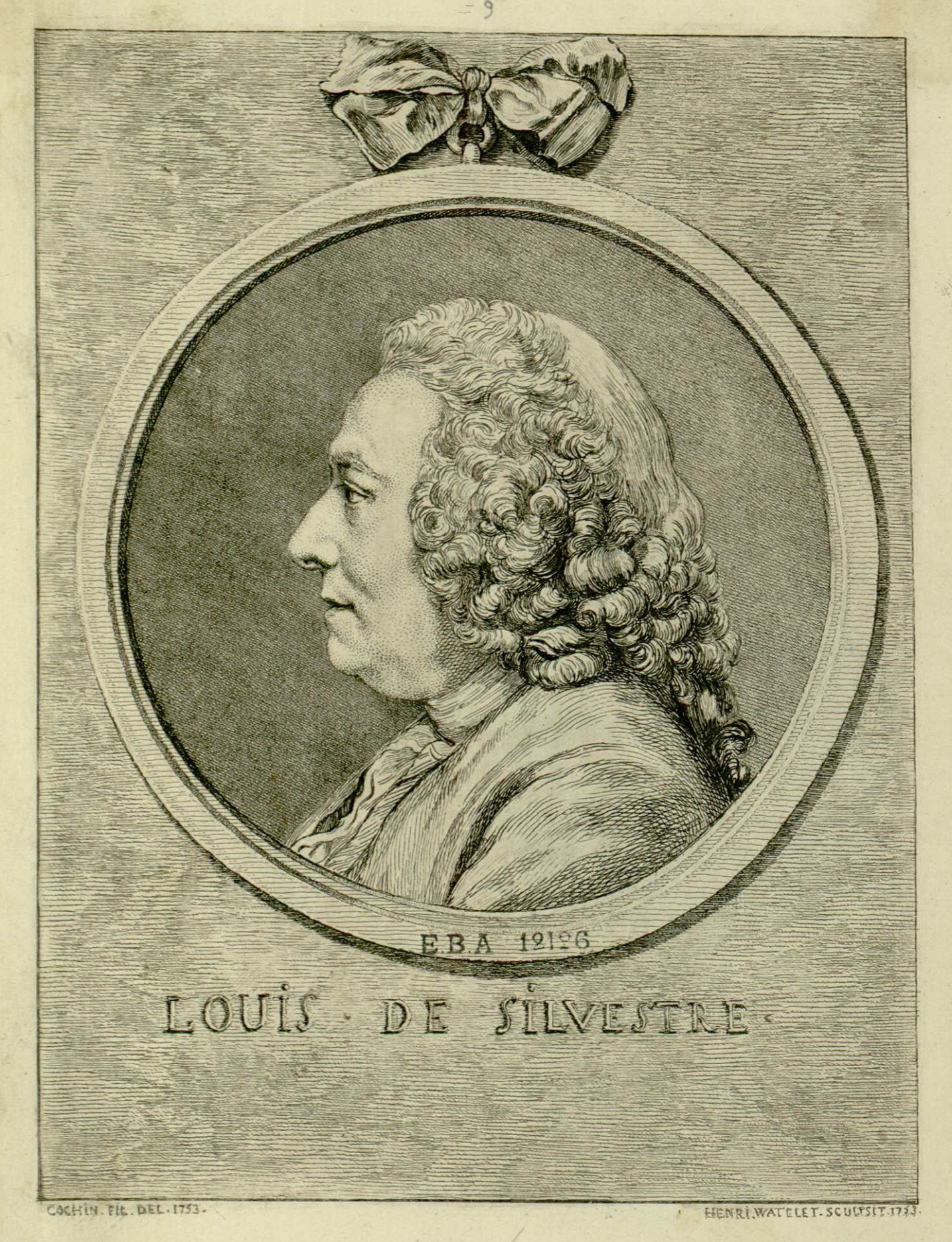 Louis de Silvestre par Henri Watelet d'après Nicolas Cochin par Louis de Silvestre