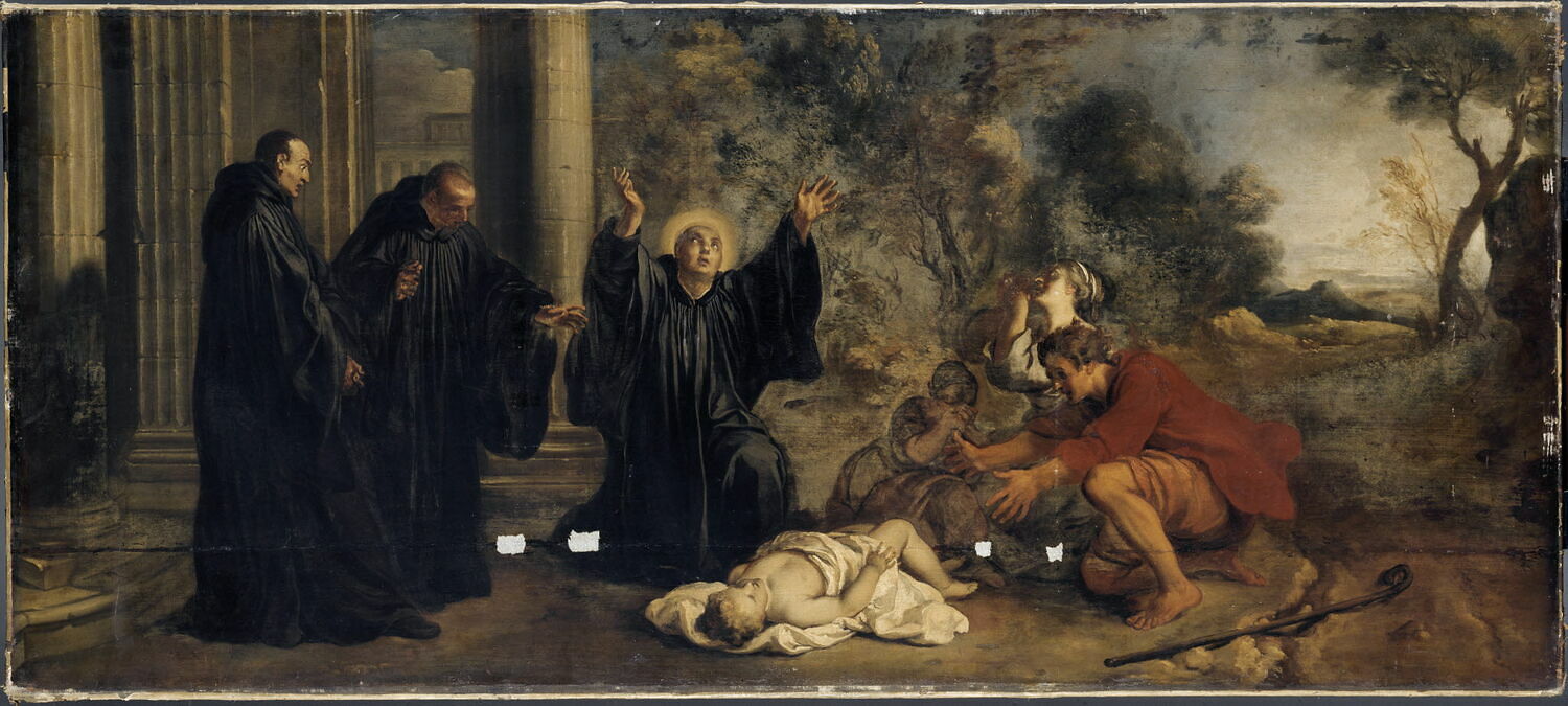 Saint Benoît ressuscite un enfant par Louis de Silvestre