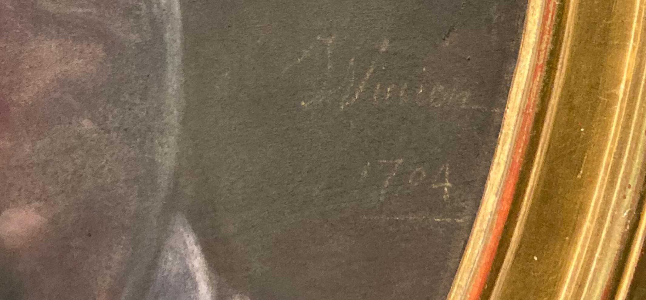 Signature de Joseph Vivien dans le portrait de Marie Catherine Hérault