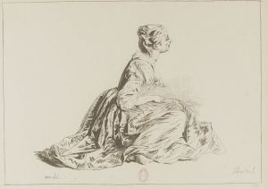 Femme assise à terre,tournée vers la droiteNicolas-Charles de Silvestre