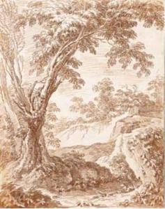 Paysage forestier avec une ravineNicolas-Charles de Silvestre