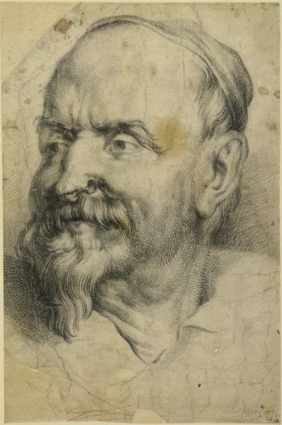 Joannes Snellincx d'après van Dyck - Dessin préparatoire
