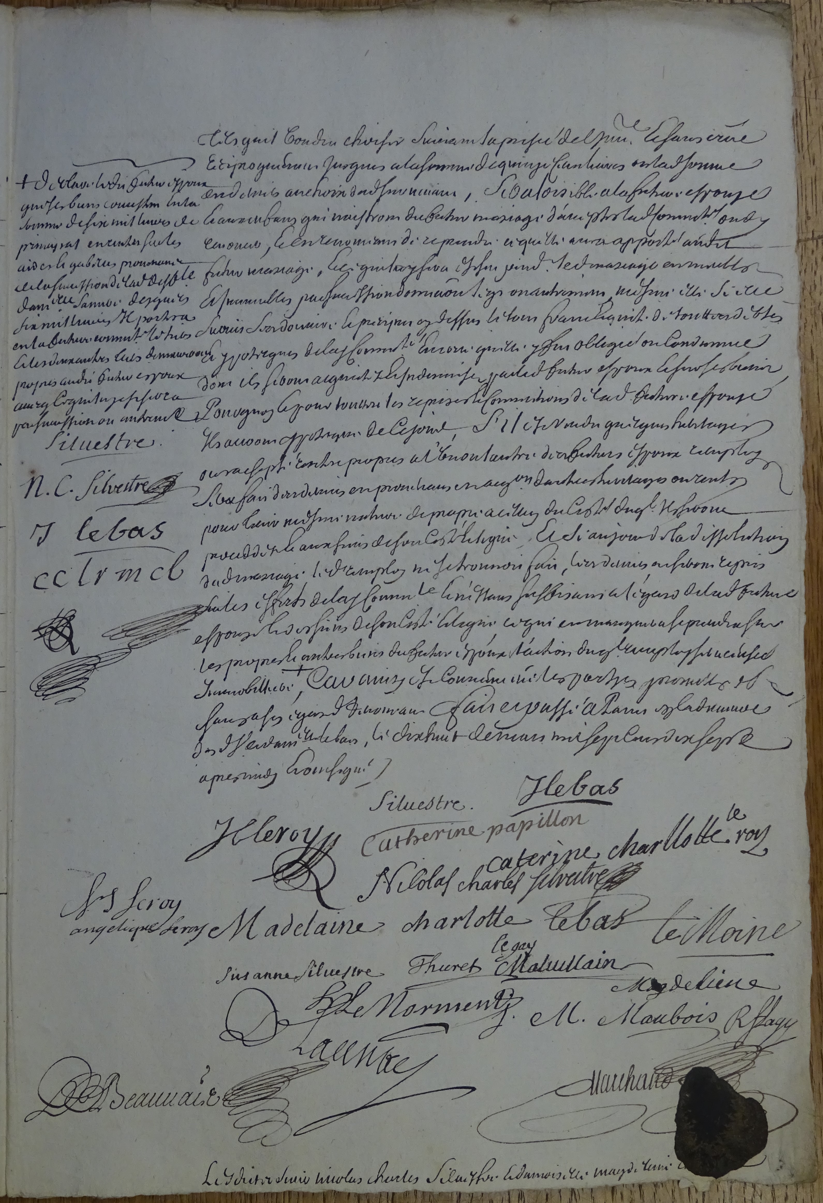  Contrat de Mariage entre Nicolas Charles de Silvestre et Madeleine Lebas - Page 3