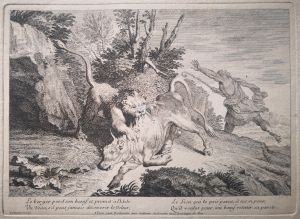 Le berger et le lion par Charles-François Silvestre