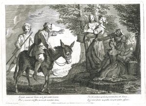 Le père, le fils et l'âne par Charles-François Silvestre