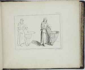 Femme devant son panier par Charles-François Silvestre