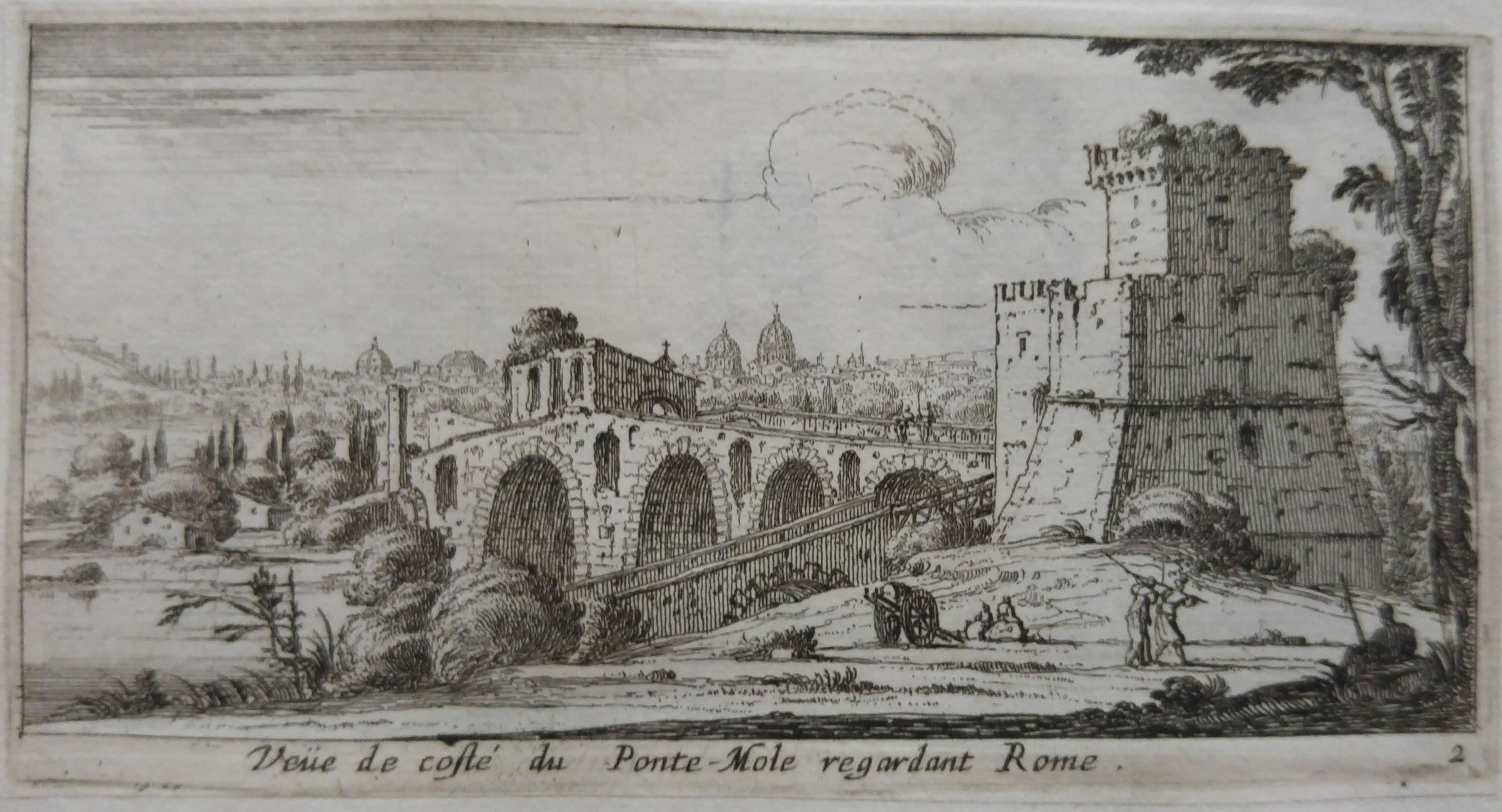 Israël Silvestre : Veüe de costé de Ponte-Mole regardant Rome. (Prise du côté qui regarde Rome.)