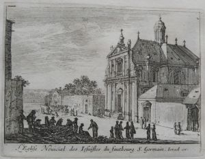 L'Eglise Nouicial des lesuites du fautbourg S. Germain.